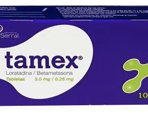 LORATADINA + BETAMETASONA. TABLETAS 5 MG. + 0.25 MG. CAJA CON 10 TABLETAS